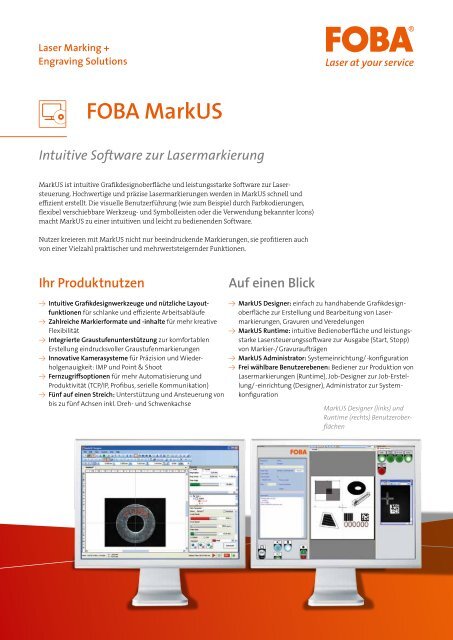 FOBA MarkUS - FOBA Laser Marking + Engraving | Alltec GmbH