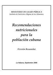 Recomendaciones nutricionales para la poblaciÃ³n cubana