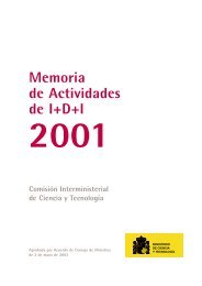Memoria de Actividades de I+D+I. 2001 - Ministerio de EconomÃ­a y ...