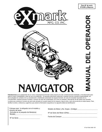 MANUAL DEL OPERADOR - Exmark