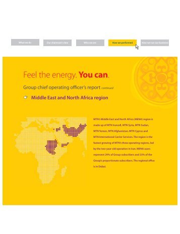 Middle East and North Africa region - MTN Group