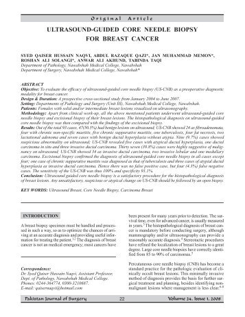 ultrasound-guided core needle biopsy for breast cancer