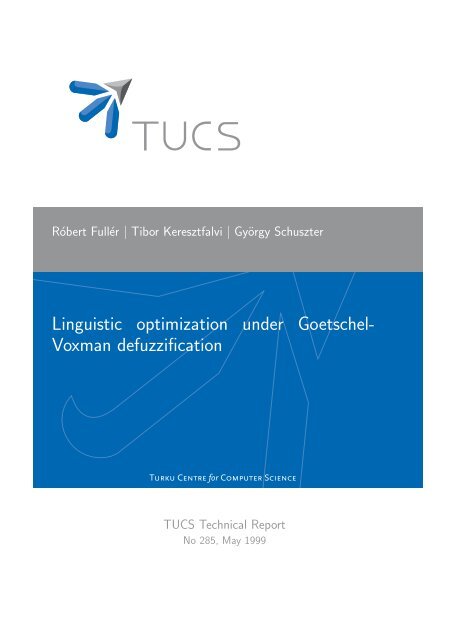 Linguistic optimization under Goetschel- Voxman ... - Åbo Akademi