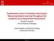 Psychometric Issues in Formative Assessment - Jonathan Templin's ...