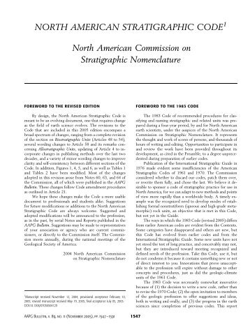 north american stratigraphic code - USGS National Geologic Map ...