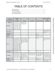 TABLE OF CONTENTS - The Critical Thinking Co.