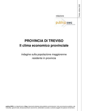 il clima economico nella provincia di Treviso ottobre 2005 Peso
