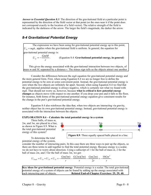 Section 8 4 Gravitational Potential Energy Webassign