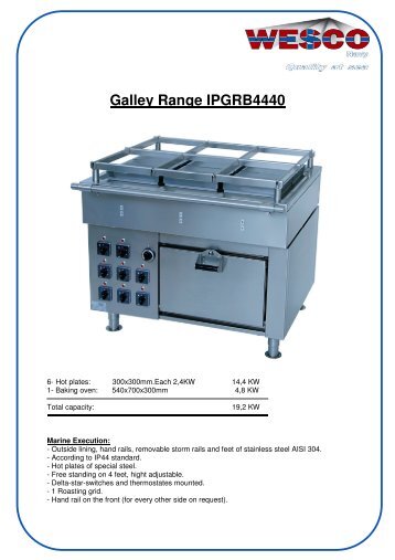 Galley Range IPGRB4440 - WESCO-Navy