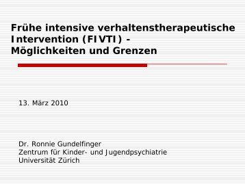 Frühe Intensive Verhaltenstherapeutische Intervention (FIVTI - VAF.ch