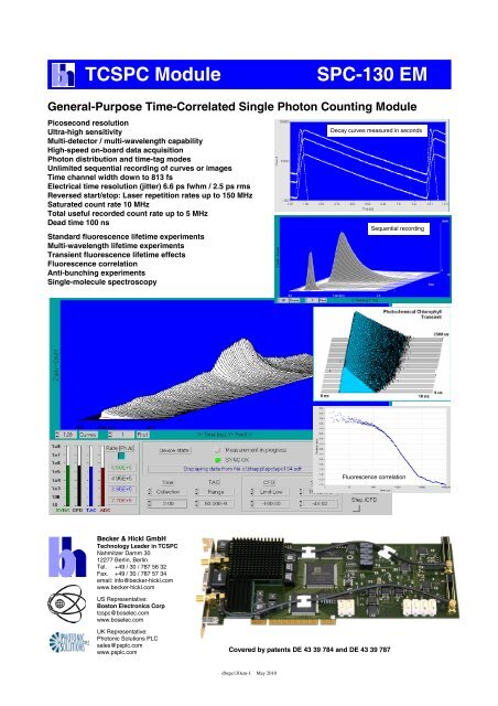 SPC-130 EM TCSPC Module - Becker & Hickl