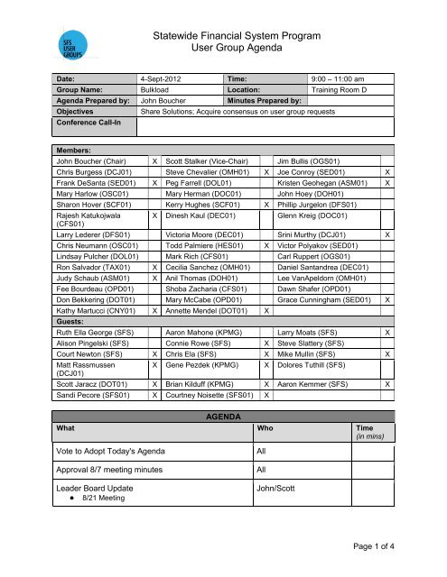 9/4/12 Bulkload Meeting Agenda and Notes - Statewide Financial ...