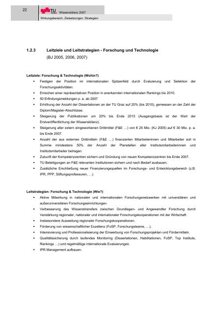 I Wirkungsbereich, Zielsetzungen, Strategien - mibla.TUGraz.at