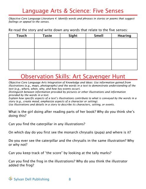 Teaching Activity Guide - Sylvan Dell Publishing