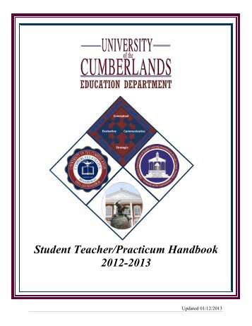 Student Teacher Handbook Download - University of the Cumberlands