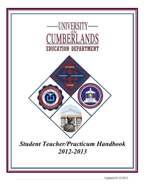 Student Teacher Handbook Download - University of the Cumberlands