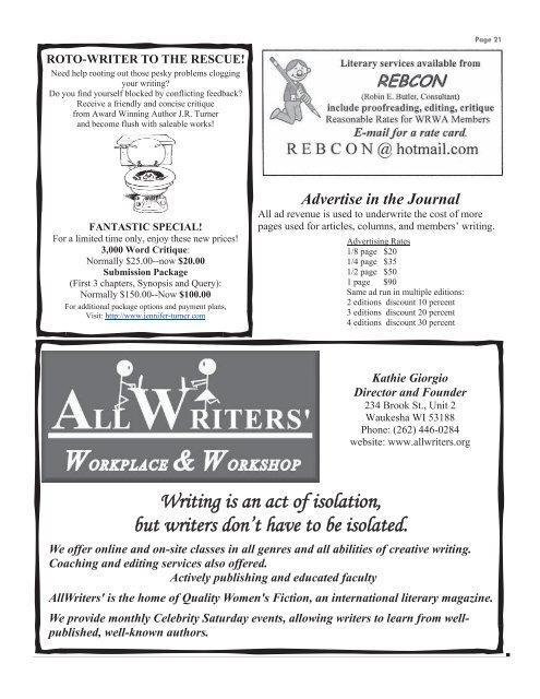 2009 Spring - Wisconsin Writers Association