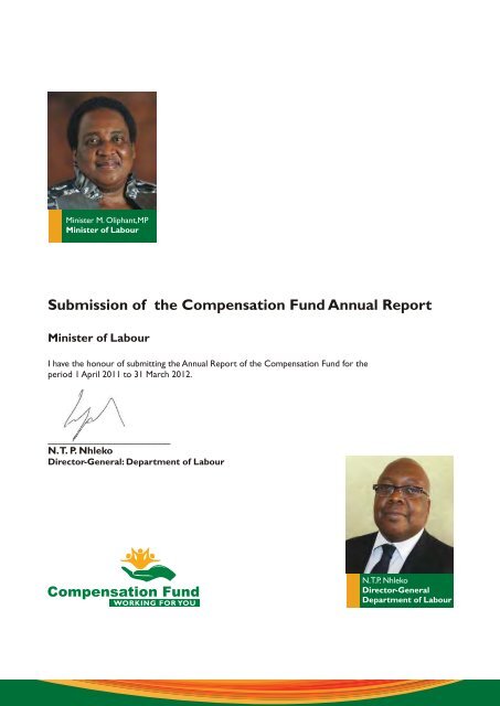 Compensation Fund Annual Report 2012 - Department of Labour
