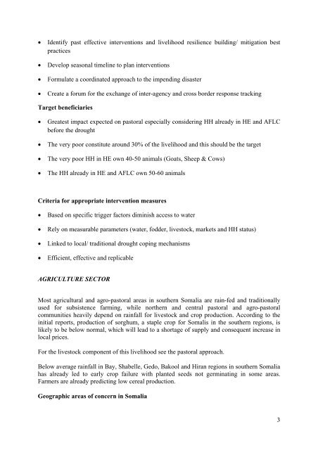 Position Paper on Drought Response - OCHANet