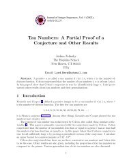 Tau Numbers: A Partial Proof of a Conjecture and Other Results