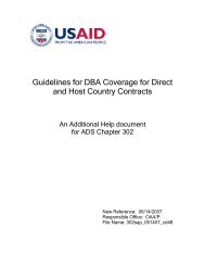 302sap - Guidelines for DBA Coverage for Direct and Host ... - usaid