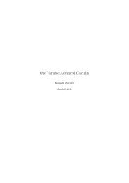 One Variable Advanced Calculus