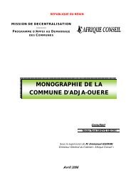 Monographie de la commune d'Adja Ouèrè - Association Nationale ...