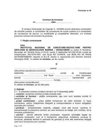 Clauze obligatorii - model contract - GeoEcoMar