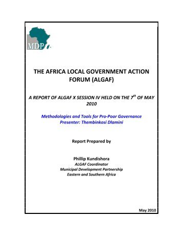 the africa local government action forum (algaf) - Municipal ...