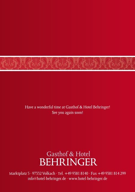 download as PDF - Hotel Restaurant Behringer