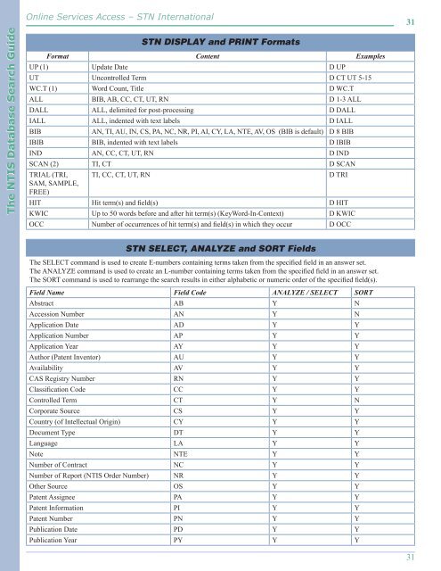 DATABASE GUIDE - National Technical Information Service