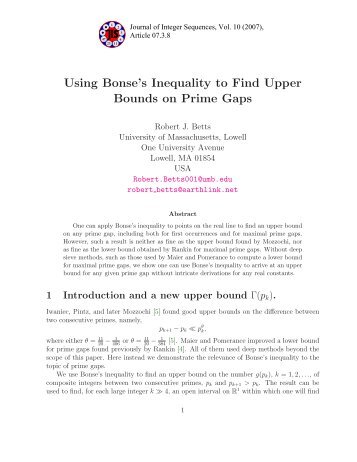 Using Bonse's Inequality to Find Upper Bounds on Prime Gaps