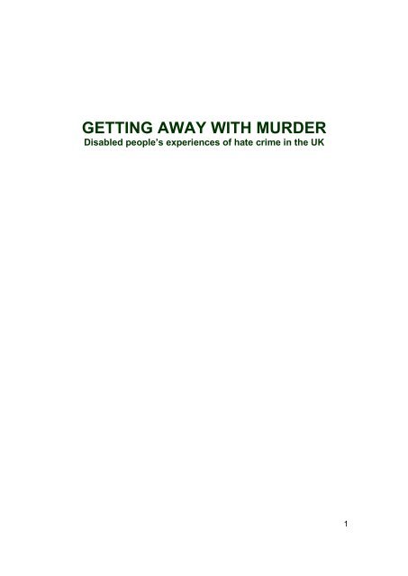 getting away with murder - Birmingham Disability Resource Centre