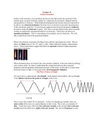 Lecture 11 Atomic Structure Earlier in the semester, you read about ...