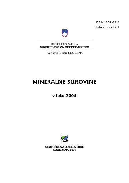 MINERALNE SUROVINE - Geološki zavod Slovenije