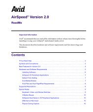 AirSpeed Version 2.0 ReadMe - Avid