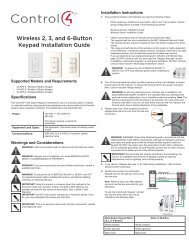 Wireless 2, 3, and 6-Button Keypad Installation Guide - Control4