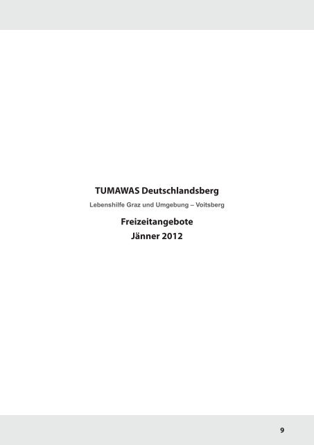 TUMAWAS Deutschlandsberg - Lebenshilfe Graz und Umgebung