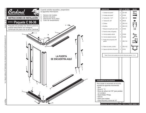 Cardinal - Instrucciones de Instalacion - 47-50 ... - Cardinal Shower