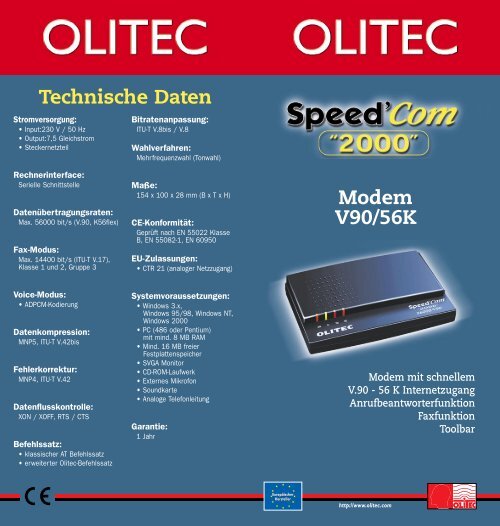 Datenblatt (pdf) - Olitec