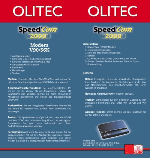 Datenblatt (pdf) - Olitec
