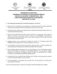 II Resultados Provisionales I etapa 2013-2014 - CENDEISSS