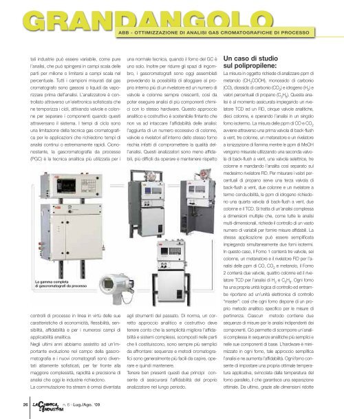 gascromatografia di processo GRANDANGOLO - Promedianet.it