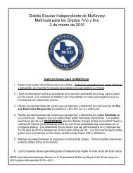 Distrito Escolar Independiente de McKinney MatrÃ­cula para los ...