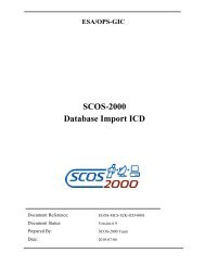 SCOS-2000 Database Import ICD - Projects