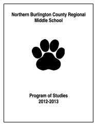 Northern Burlington County Regional Middle School Program of ...