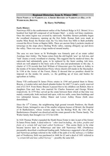 From Norway to Narroways: A Short History of Narroways Hill in St ...