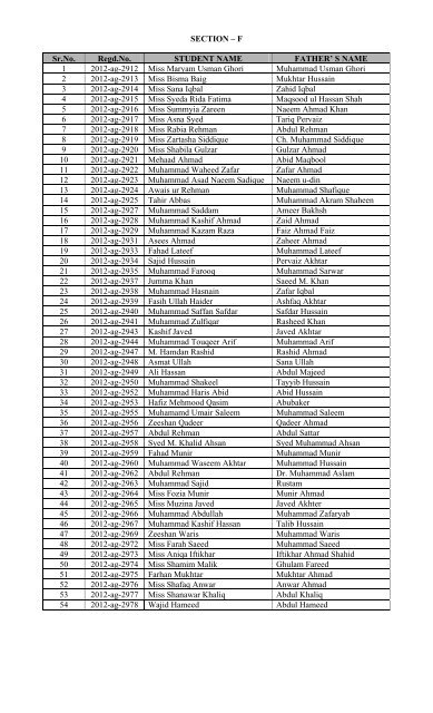 CLASSFORMATION OF B.SC (HONS.) AGRI. SCIENCES 2 ...