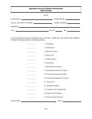 Signature Form for Student Information ADN Policies