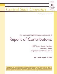 Contributors Report 7-1-08 to 6-30-09 - Central State University